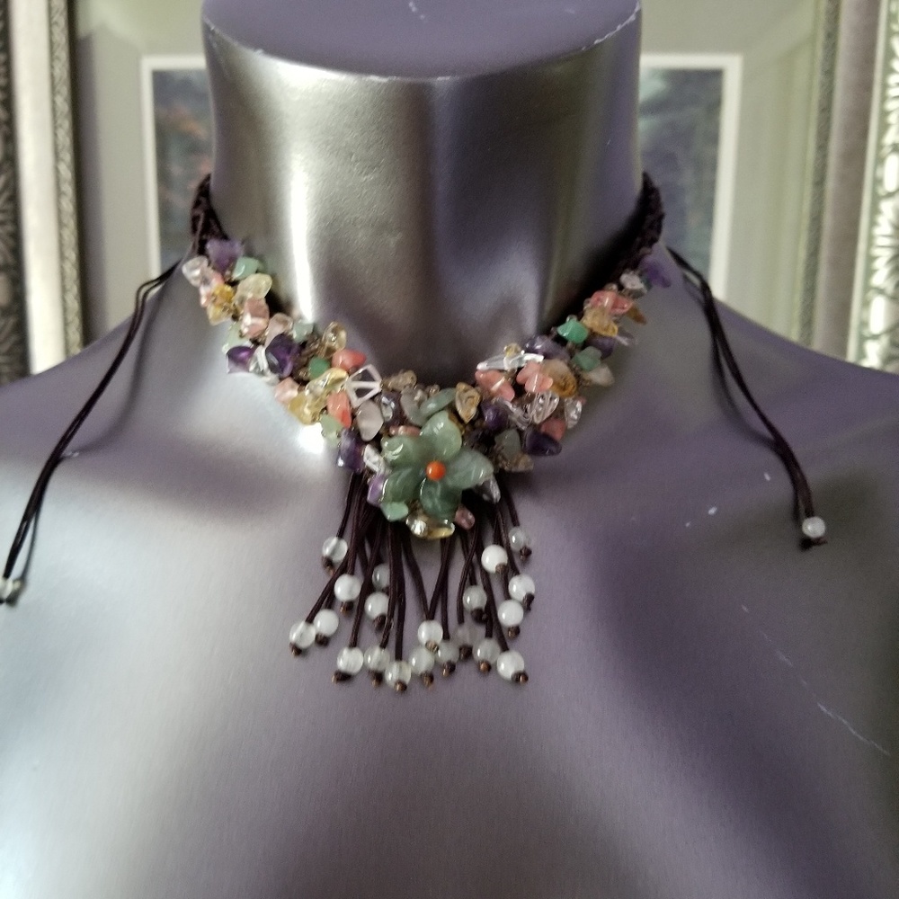 Jade, Crystal's adjustable chocker/necklace